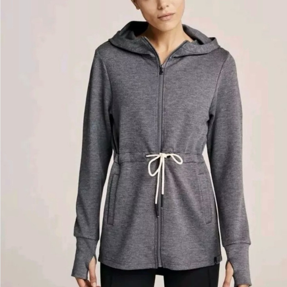 NWOT Varley Colby Hoodie Zip Up in Heathered Gray Marl Small